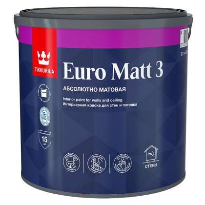 Краска Tikkurila Euro Matt 3 белая База А 2,7л