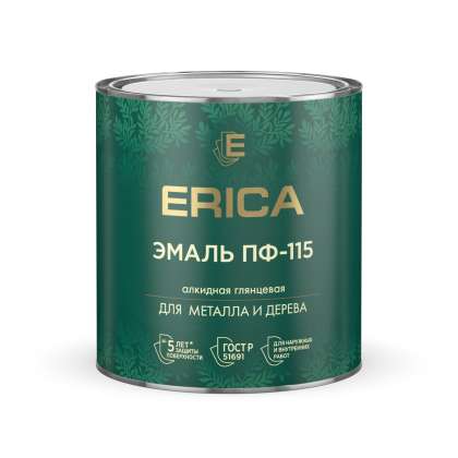 Эмаль ERICA ПФ-115 ярко-зеленая 2,6кг