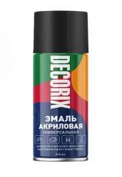 Краска аэрозольная акриловая Decorix черная 210мл